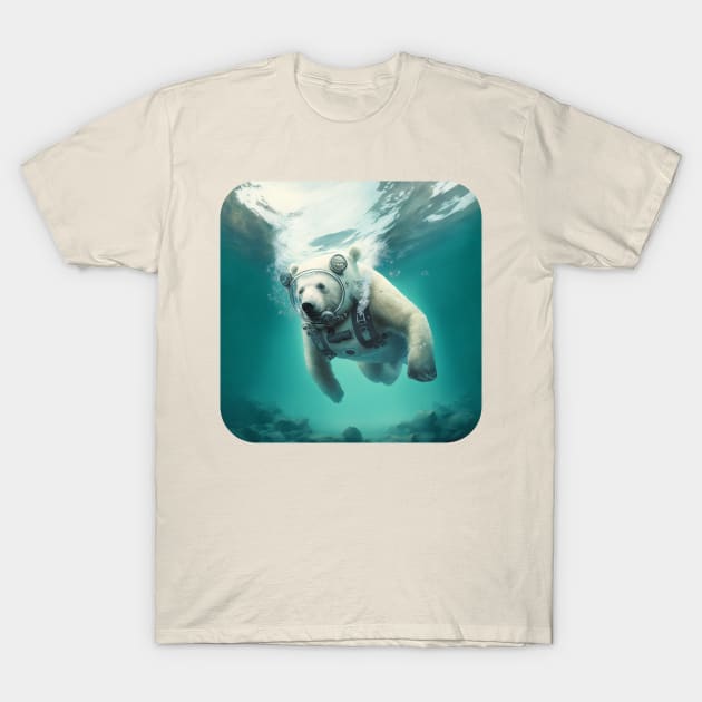 Polar bear diving T-Shirt by Rabbit Hole Designs